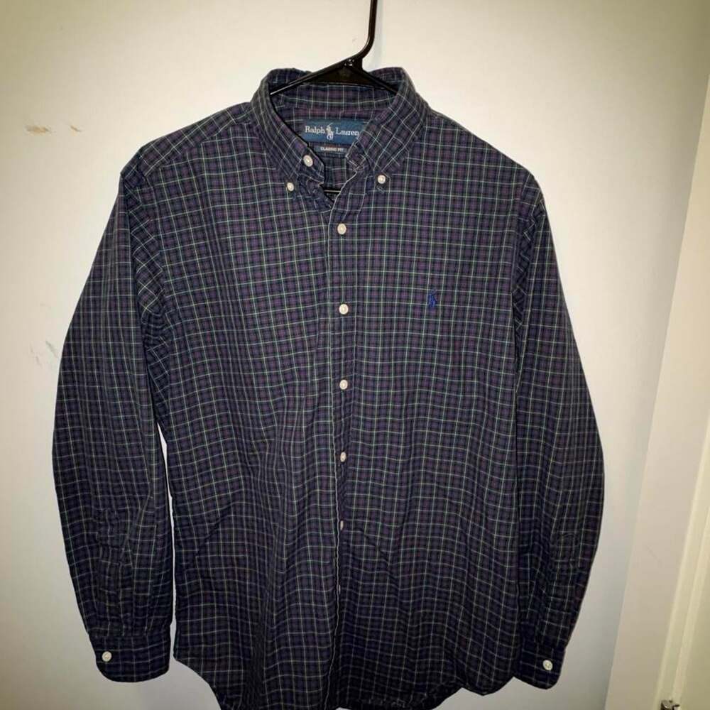 Ralph Lauren Men's Navy and Blue Shirt